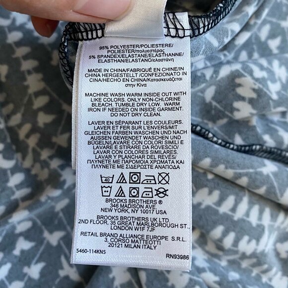 Brooks Brothers Bird Print Surplice Faux Wrap V neck Shirt Dress Sz S Career - Picture 7 of 12